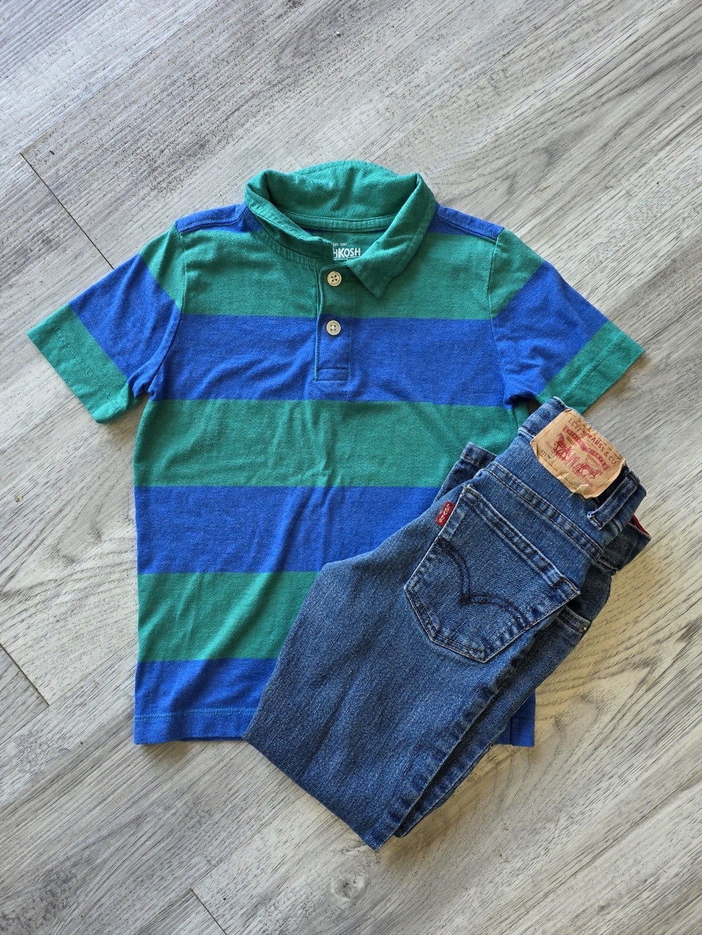Boys 5T Levi’s Jeans + OshKosh Polo Outfit Set